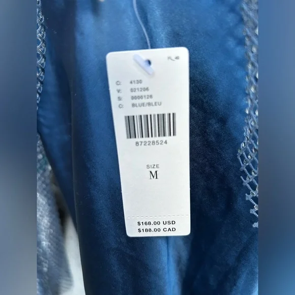 DOLAN LEFT COAST Long Sleeve Mesh Mockable Midi Slip Dress In Blue New with Tags - Picture 10 of 12